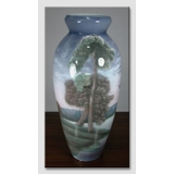 Große alte Vase mit Landschaft von EICHWALD 49 CM