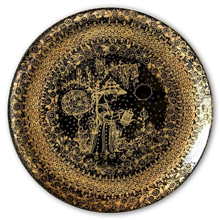 Sommer Wiinblad sort med guld Nymølle, diameter 22 cm