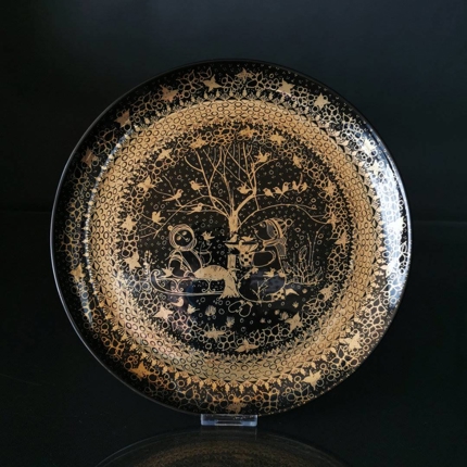 Vinter Wiinblad sort med guld Nymølle, diameter 27 cm