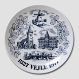 Memorial plate, Vejle 1327-1977, Svane Porcelain