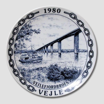 Jahresteller mit "Die Vejle Fjord Brücke" 1980