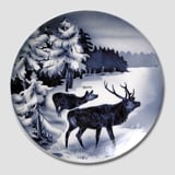 Villeroy & Boch, Plate no. 2554H Winter landscape with red deer
