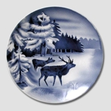 Villeroy & Boch, Plate no. 2554F Winter landscape with red deer