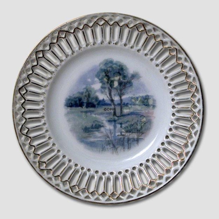 Plate with Trees, openwork rim
