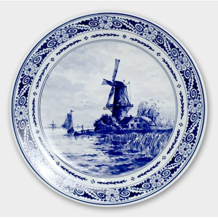 Plate with Landscape with windmill no. 2036, Delft