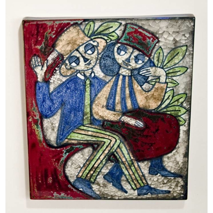 Keramikbillede, Dame og Mand nr. 6373