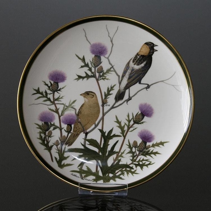 Franklin Porcelain Wedgwood, 1977, Songbirds of the World, Bobolink