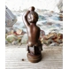 Svend Lindhardt bronze figurine of child on fish, Brdr. Grage Bronze Foundry