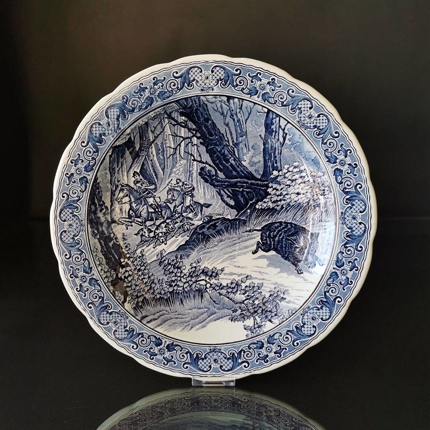 Platte med vindsvinejagt, Hollandsk Delfts platte