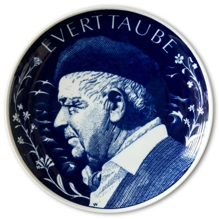 Elgporslin plate with Evert Taube