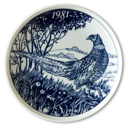 1981 Elg porslin plate with Wild birds, Pheasant