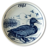1982 Elg porslin platte med Vildfugle, Gråand