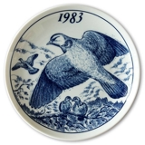 1983 Elg porslin Teller mit wilden Vögeln, Taube
