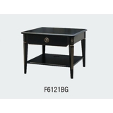 Firkantet sort bord med skuffe, 60x60x47cm