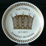 Gustavsberg Schwedens Kronprinzessin Victoria's Geburt mit Golddekoration