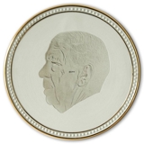 Gustavsberg Relief Commemorative Plate, Sweden's King Gustav d. VI Adolf 1882-1973