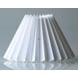 Pleated lamp shade of white chintz fabric, sidelength 15cm
