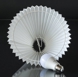 Pleated lamp shade of white chintz fabric, sidelength 18cm