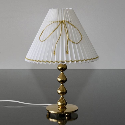 Hvid plissé med GULD-tråd, passer til Asmussen dråbe lampe med 4 dråber, sidelængde 21cm | Nr. G210828V3301 | Alt. G21-H | DPH Trading