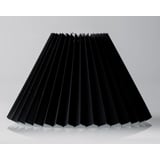 Pleated lamp shade of black chintz fabric, sidelength 21cm