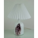 Pleated lamp shade of white chintz fabric, sidelength 25cm