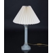 Pleated lamp shade of off white flax fabric - 33cm