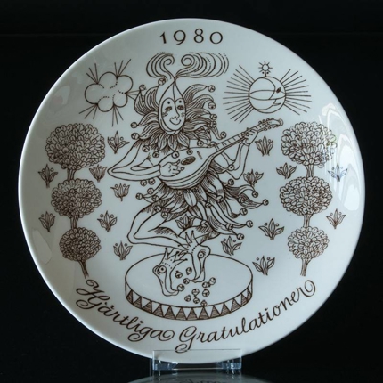 1980 Gustavsberg Congratulations plate, Design: Per Beckman