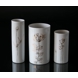 3 Vasen aus Porzellan mit weißer / goldener Dekoration