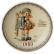 Hummel Annual Plate 1980 Girl with school bag on her way to school