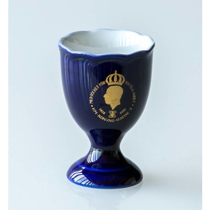 Gustaf V Hackefors Cobalt Blue King Egg Cup