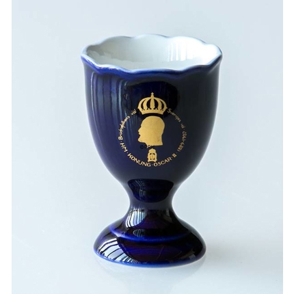 Oscar II Hackefors Cobalt Blue King Egg Cup