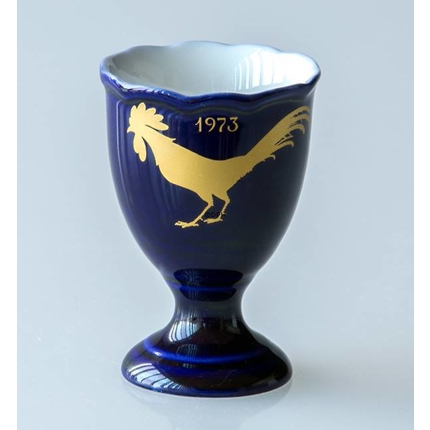 1973 Hackefors Cobalt Blue Egg Cup Rooster