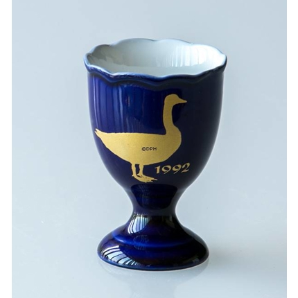 1992 Hackefors Cobalt Blue Egg Cup Canada Goose