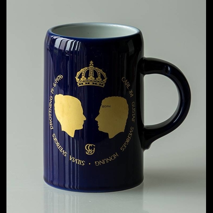 Hackefors king series, mug no. 6, Royal Wedding, Carl XVI Gustaf and Silvia
