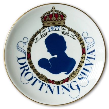 1977 Hackefors commemorative plate with Queen Silvia