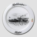 1974 Holmegaard Ship plate, the paddle steamer Hjejlen