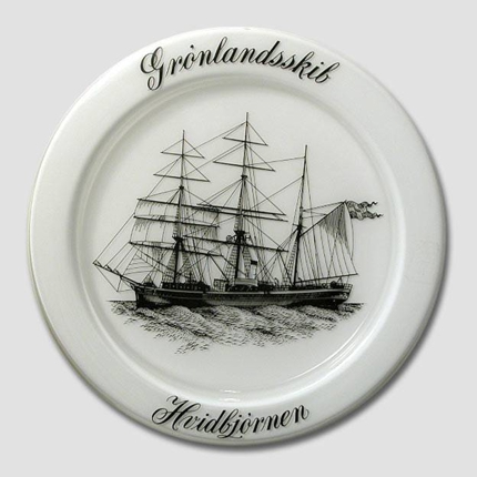 1979 Holmegaard Ship plate, the screw-bark Hvidbjørnen