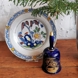 1974 Hackefors Christmas Bell, Candle Cobalt Blue with gold