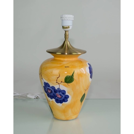 Lamp, yellow with Blue Flower