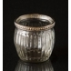 Tealight glass clear with metal ring