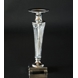 Candleholder in chrome and clear glass