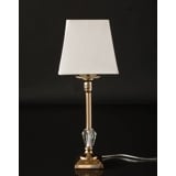 Golden lamp with crystal and lampshade