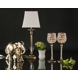 Golden lamp with crystal and lampshade