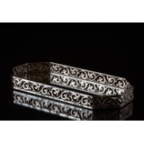 Large mirror tray in nickel with braided metal edge