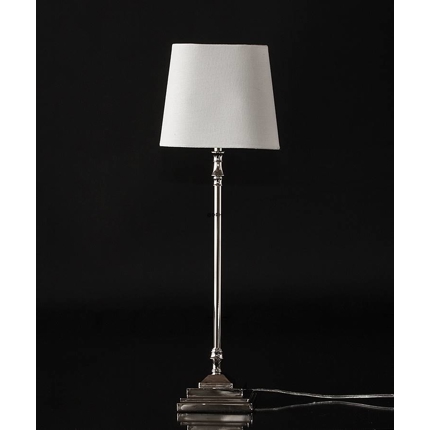Lamp in beautiful nickel finish and lampshade