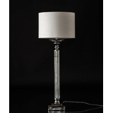 Chrome lamp with crackeled glass and round lampshade