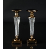 Stor candlestick golden and clear glass