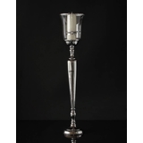 Floor candleholder in chrome with glass
