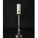 Round candlestick in nickel and glass