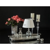 Table lamp in Crystal and Chrome with a round shade